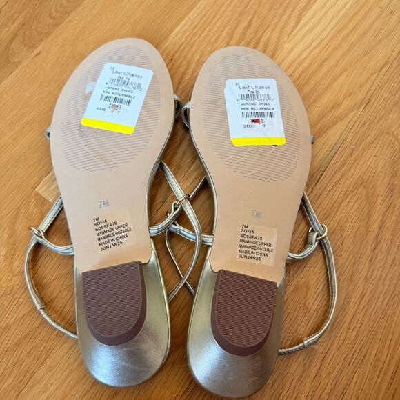 Splendid Metallic Gold Strappy Sandals | Size 7 - Picture 3 of 5